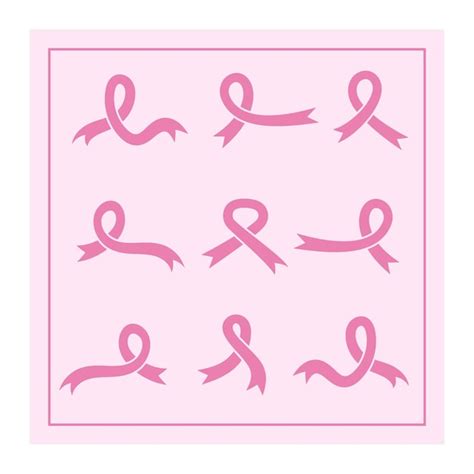 Premium Vector | Vector pink ribbons for breast cancer awareness pink ...