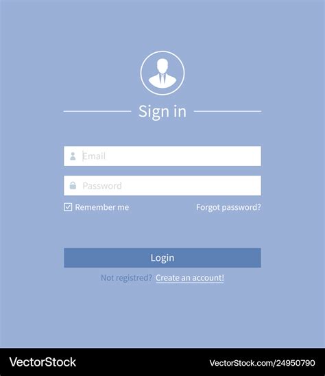 Login form ui design template registration form Vector Image