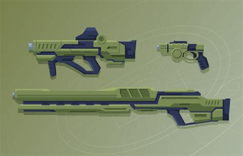 Premium Vector | Futuristic weapons for games laser weapons of the ...