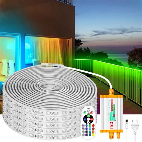 Bande Lumineuse LED RGB Tanche 220V D Coration Ext Rieure 5050 60