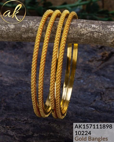 Simple Plain Gold Bangles Designs