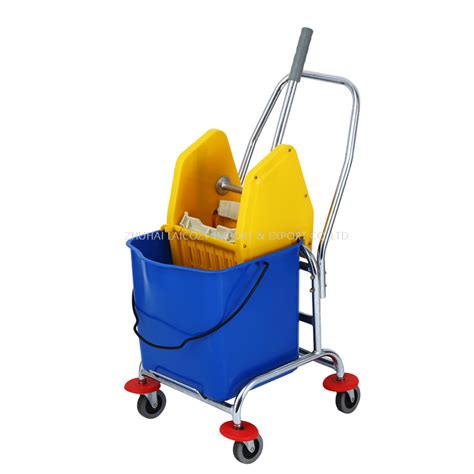 Hospital Janitorial Trolley With Mop Wringer Trolley From China