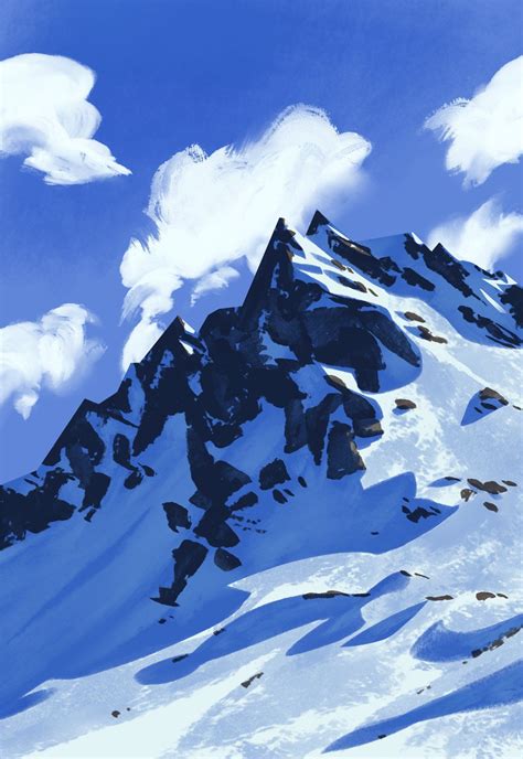 Snowy Mountain Painting