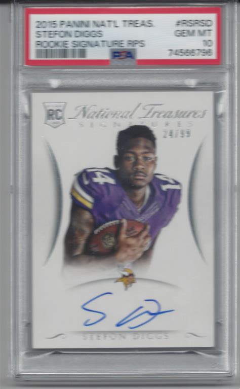 POP 1 STEFON DIGGS 99 2015 PANINI NATIONAL TREASURES SIGNATURES ON