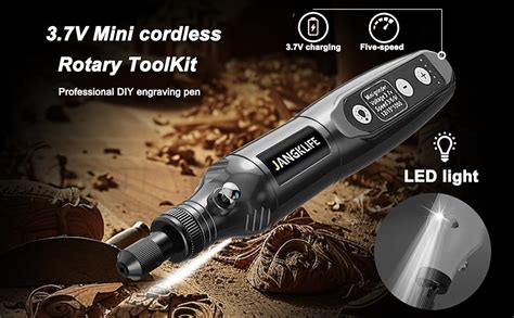 JANGKLIFE Mini Cordless Rotary Tool Kit 5 Speed Adjustable And USB