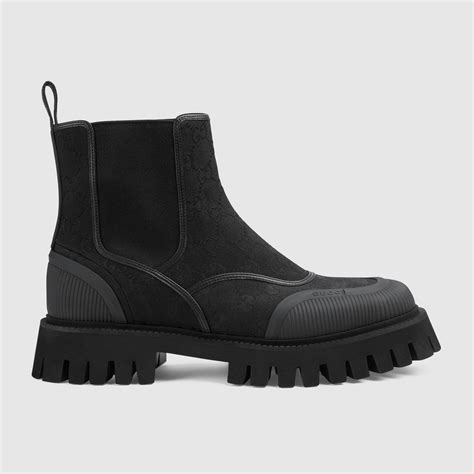 Men S Gg Ankle Boot In Black Canvas Gucci Za