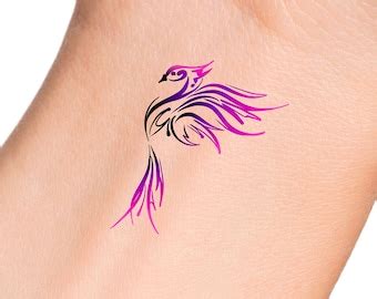 Phoenix Fire Temporary Tattoo Etsy