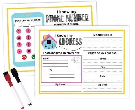 Inkdotpot Dry Erase Practice Worksheet I Know My Address I Know