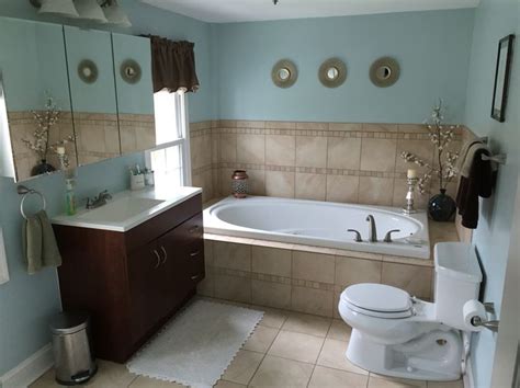 Brown Bathroom Tile And What Paint Semis Online