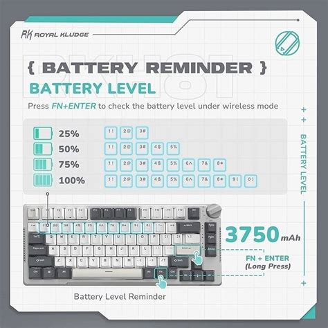 Royal Kludge H Gasket Structure Wireless Mechanical Gaming Keyboard Blue Switches Hot