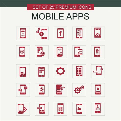 Mobile App Vector Hd Images Mobile Apps Icons Set Mobile Icons Icon