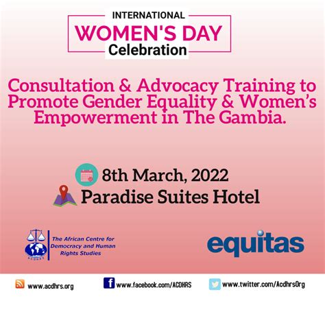 Press Release Consultation And Advocacy Training To Promote Gender