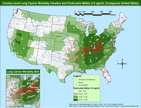 County Level Lung Cancer Mortality Clusters And Particulate Matter 2 5