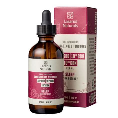 High Potency CBD Oil Tincture For Sleep With CBG CBN Lazarus Naturals