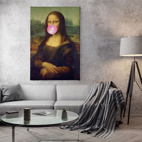 Mona Lisa Pink Bubble Gum Actress Canvas Wall Art Home Decor Etsy