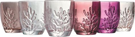 Villa DEste Home Tivoli 5908802 Coral Provence Set 6 Bicchieri Acqua