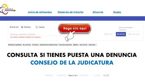 CONSULTA SI TIENES PUESTA UNA DENUNCIA CONSEJO DE LA JUDICATURA