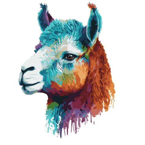 Premium Vector Colorful Llama Portrait Wpap Pop Art Style