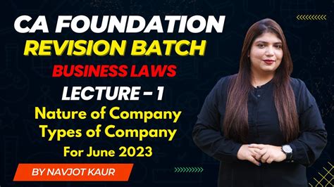 Revision CA Foundation Law Nature Of Company Types Of Company June