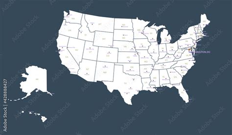 North America countries border map. United States line map. Stock ...