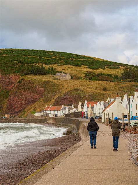 Pennan Beach and Village at High Tide in September 2022. Aberdeenshire ...