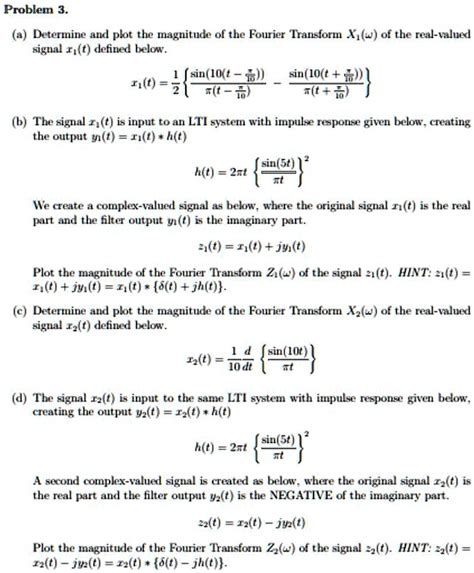 Solved Problem 3 A Determine And Plot The Magnitude Of The Fourier