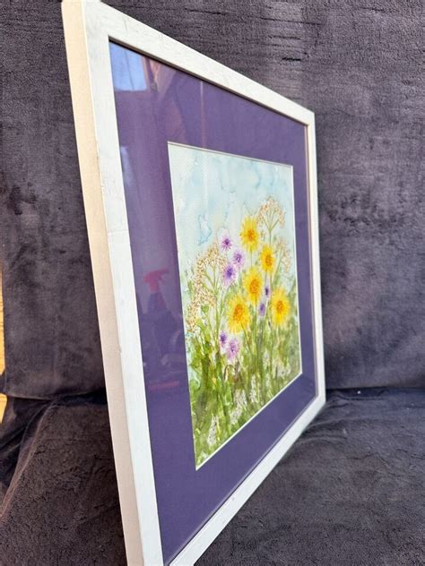 Large Original Signed Framed Watercolour Flowers Floral Painting Na Or