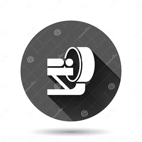 Radiology Icon In Flat Style Tomography Vector Illustration On Black