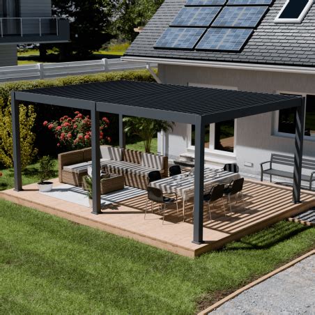 Pérgola Bioclimática motorizada autoportante con iluminación 4x6M