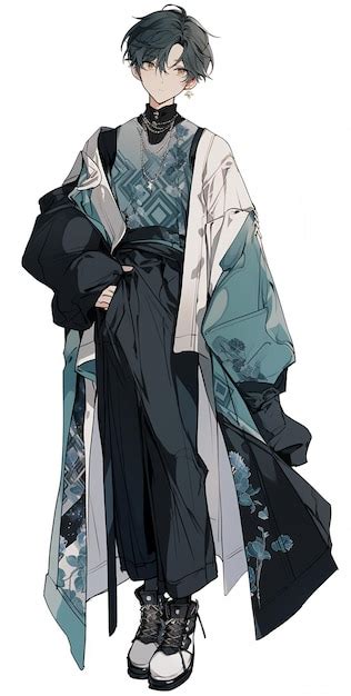 Premium Photo | Anime character dressed in kimono outfit with a blue ...