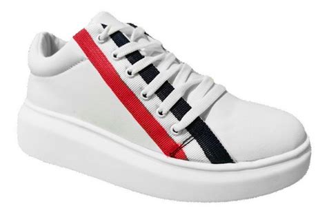 Venta Tenis Blancos Suela Alta En Stock