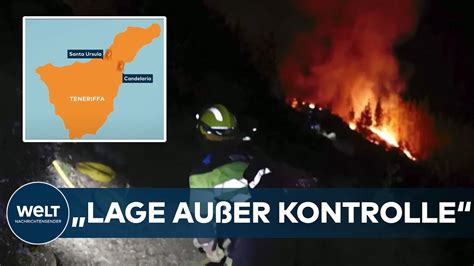 FEUERWEHR MACHTLOS Heftiger Waldbrand auf Teneriffa Mehrere Dörfer