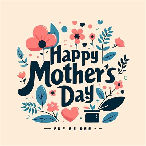 Happy Mothers Day Vector Illustration With Mom Flat Drawn Style