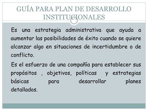 Ppt Plan De Desarrollo Institucional Gu A Powerpoint Presentation