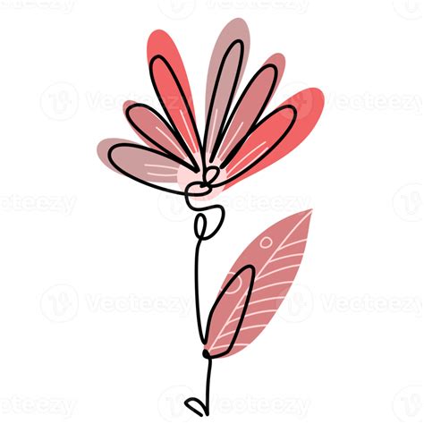 One Line Flower Drawing 12616633 PNG