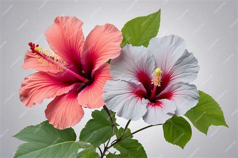 premium photo beautiful tropical hibiscus flower  color background