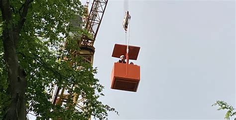 Das Machen Wissenschaftler Mit Einem Kran Im Wald Bei Demmin