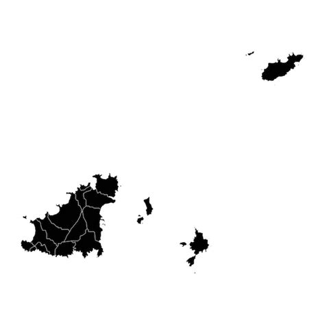 Carte De Guernesey Avec Divisions Administratives Illustration