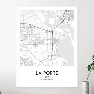 La Porte Map Print, La Porte Map Poster Wall Art, Tx City Map, Texas ...