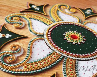 Rangoli Kundan Bollywood Inspired Acrylic Floor Art Indian Wedding