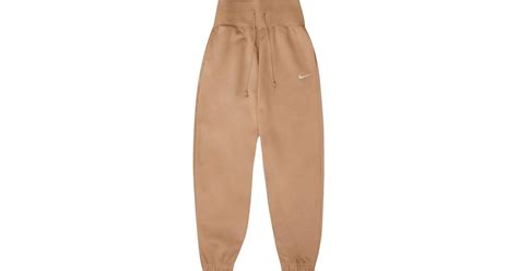 Nike W Nsw Phnx Flc Hr Os Pant In Natural Lyst Uk