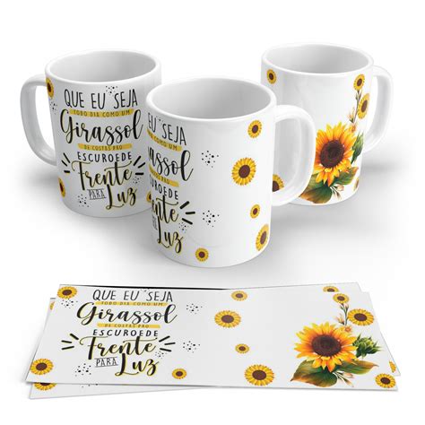 Caneca De Porcelana Girasol Perssonalizada Elo