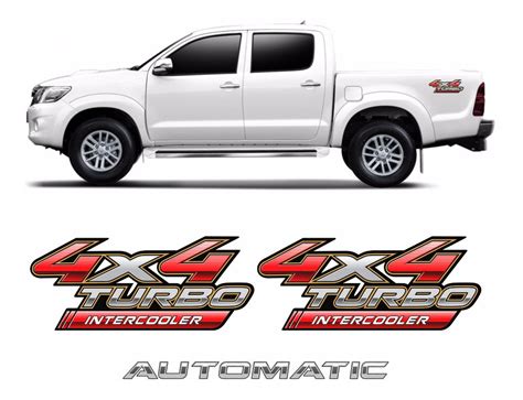 Adesivo Emblema Hilux 4x4 Intercooler Automatic Kit08 Fgc DECALX