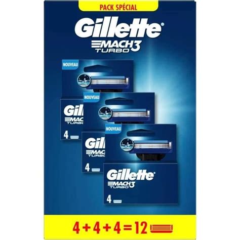 Gillette Mach Turbo Recharges De Lames De Rasoir Pour Homme