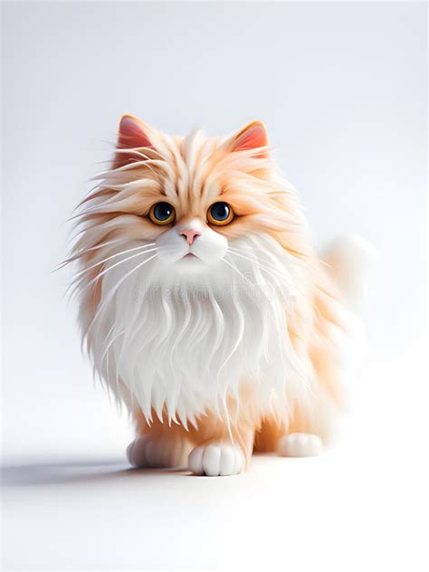 Cute Fluffy Persian Cat With Big Eyes Stock Illustration Illustration