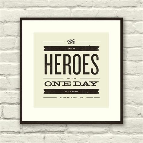 David Bowie Heroes Poster Etsy