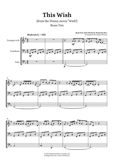 This Wish Arr Henrique Oliveira By Jp Saxe Sheet Music For Brass