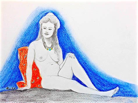 Dessin Femme Nue Assise Au Collier Lola Drawing A Naked Woman