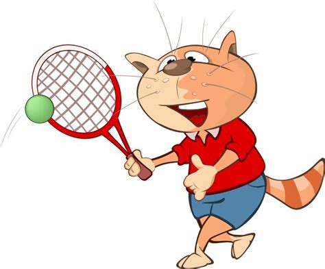 Tennis Player Cartoon Royalty Free Vector Image