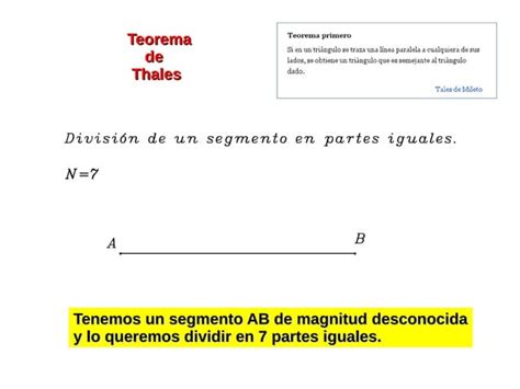 Divisi N De Un Segmento En Partes Iguales Teorema De Tales Ppt